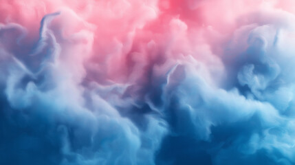 Fototapeta premium Soft, swirling clouds of pink and blue smoke or paint