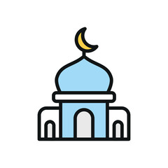 Mosque icon vector building in modern and simple style or concept