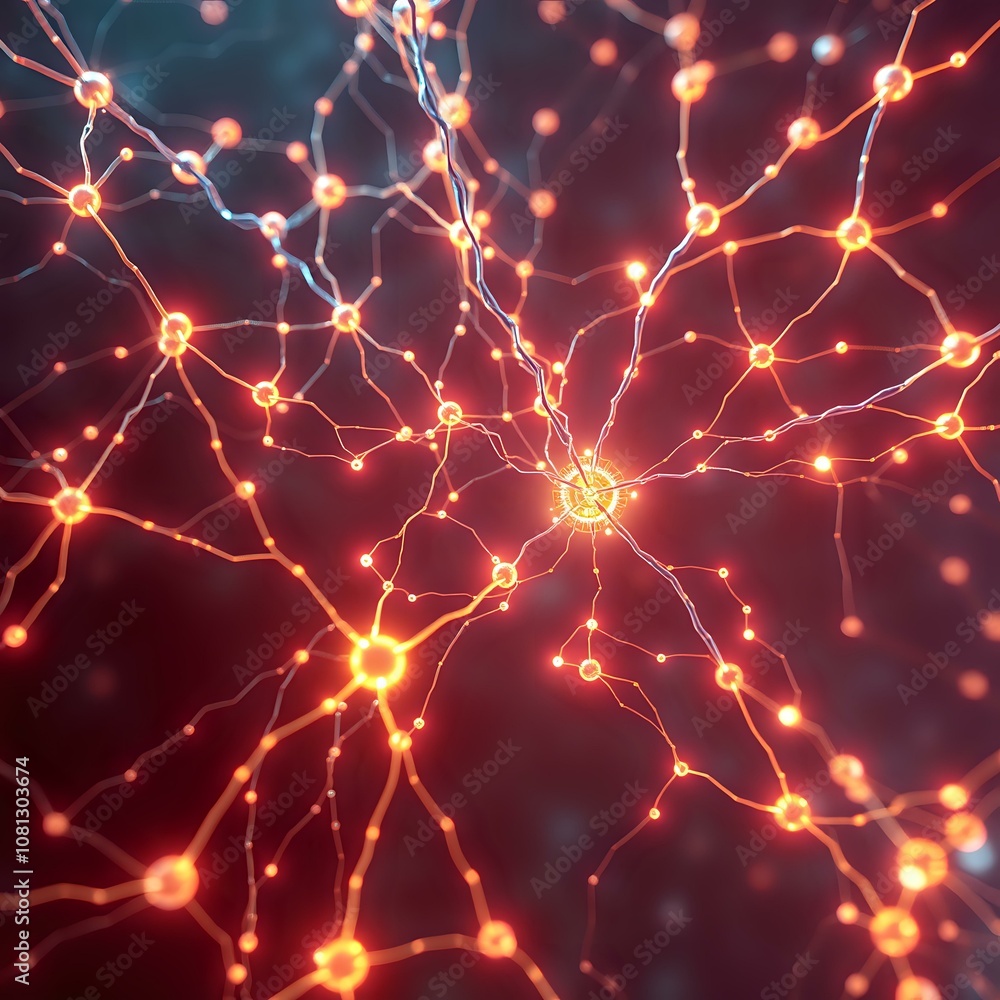Aufkleber cosmic nebula web: glowing nodes in deep space