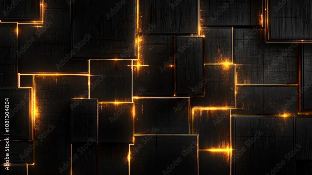 Poster abstract background with glowing lines and textures in dark colors, evoking a sense of digital depth