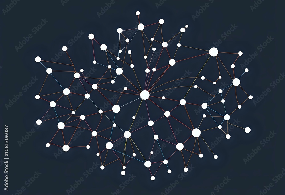 Poster interconnected nodes: intricate web design for modern data visualization