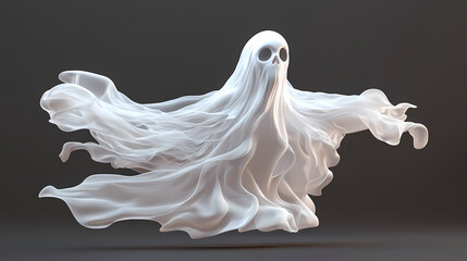 Fantasminha fofo fantasma feliz de dia das bruxas em fundo transparente, sem fundo. Phantasm. Illustration