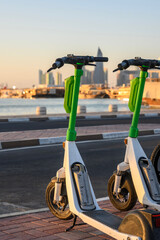 scooters and bikes used for urban transportation in doha qatar © oktay