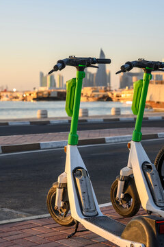 scooters and bikes used for urban transportation in doha qatar