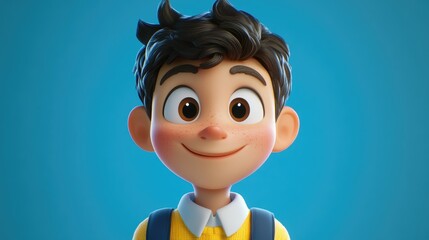 Charming schoolboy with a bright smile and stylish attire perfect for educational themes
