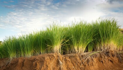 Naklejka premium vetiver grass for landslide protection and restore to fertile soil