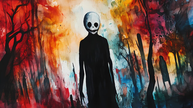 Halloween gespenst watercolour. Phantasm. Illustration