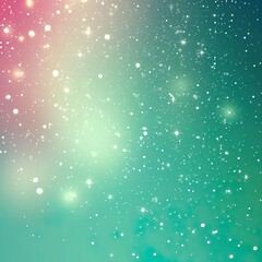 Obraz premium A festive Christmas backdrop with a gradient of green and teal, which includes sparkles.