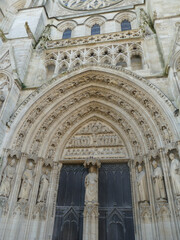 Ornate gothic cathedral entrance showing detailed stonework