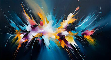 Merging abstract elements with a fluid, colorful backdrop or wallpaper.