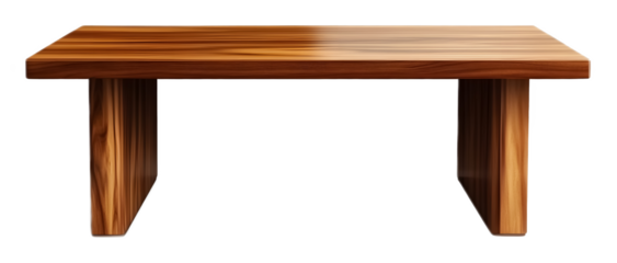 Wooden office conference table on a transparent background. isolated background.