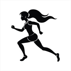 silhouette of running person