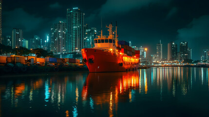 Fototapeta premium port at night