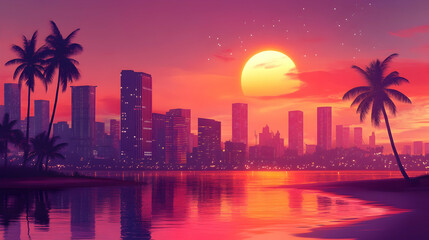 country skyline at sunset