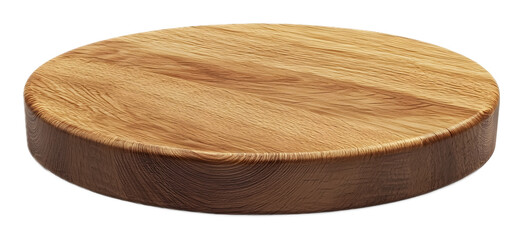 Wooden round podium on a transparent background. isolated background.