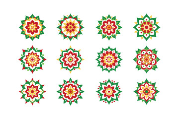 set of mandala flowers