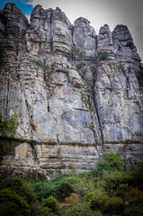 Rock formations with curious shapes in the Torcal de Antequera in the province of Malaga