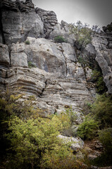 Rock formations with curious shapes in the Torcal de Antequera in the province of Malaga