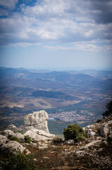 Rock formations with curious shapes in the Torcal de Antequera in the province of Malaga