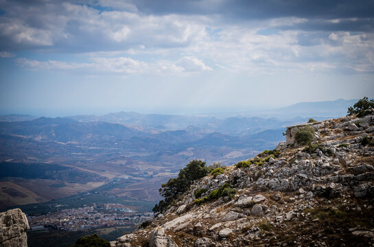 Rock formations with curious shapes in the Torcal de Antequera in the province of Malaga