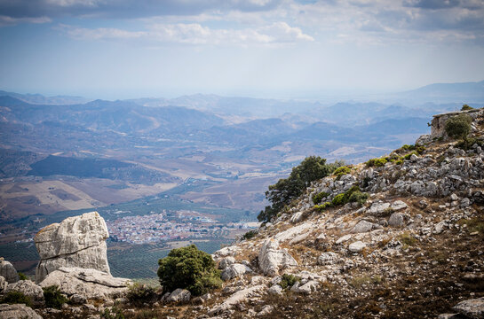 Rock formations with curious shapes in the Torcal de Antequera in the province of Malaga