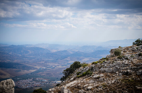 Rock formations with curious shapes in the Torcal de Antequera in the province of Malaga