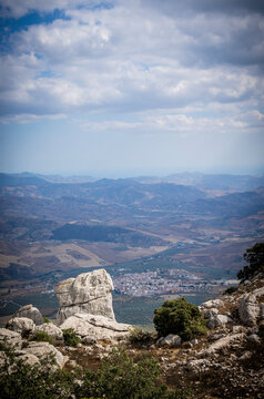 Rock formations with curious shapes in the Torcal de Antequera in the province of Malaga