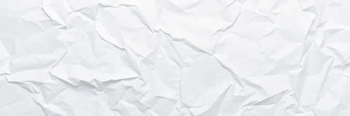Obraz premium Close-up of crumpled white paper texture, background, sheet, detail