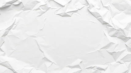 Naklejka premium Crumpled white paper with creases and wrinkles, background, isolated, wrinkled