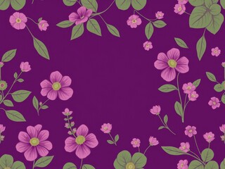 Delicate purple flowers intertwined seamlessly on a wallpaper background, botanical, pattern