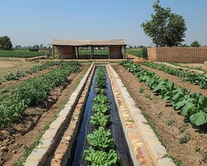 A drip irrigation setup in a small vegetable plot, Water Conservation, Efficient and precise