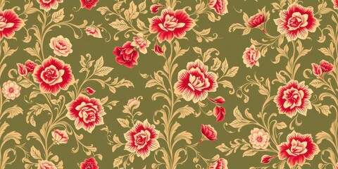 Luxurious and elegant floral seamless pattern fit for royalty, botanical, elegant