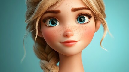 Closeup portrait of a stunning young blonde woman with a delicate braid perfect for beauty and fashion showcases