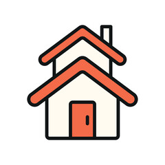 Two story house building icon vector design templates simple and modern