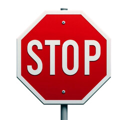 Stop sign on a transparent background