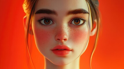 Beautiful portrait of a young woman showcasing a stylish hairstyle and glowing skin ideal for beauty advertising