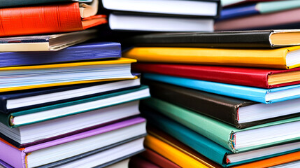 A stack of colorful books.