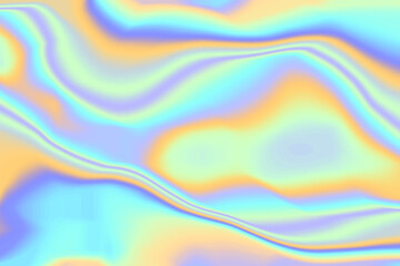 Abstract neon pastel holographic gradient background. Iridescent rainbow fluid texture. Vaporwave style color.