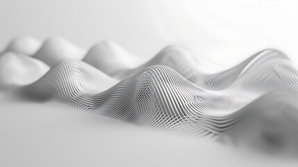 Abstract wave-like structure created with fine lines, suggesting fluidity and motion.