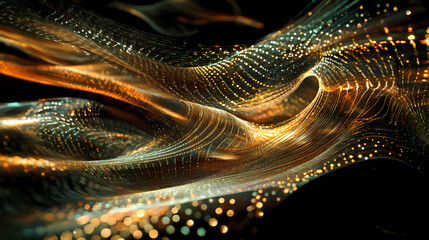 Abstract iridescent light reflection, generative ai. Luminescent. Illustration