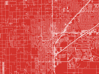 Christmas Map of Homestead  Florida, USA in Snowy White on Festive Red Background.