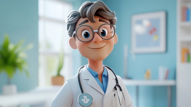 Mature male doctor in protective clothing demonstrating safety measures in a healthcare environment