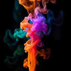 colorful smoke on black