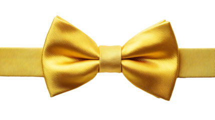 Yellow bow tie on a transparent background. isolated background.