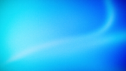 Bright abstract gradient with vibrant blue and cyan hues blending smoothly with a soft, blurred wave effect and grainy texture, ideal for lively backdrops
