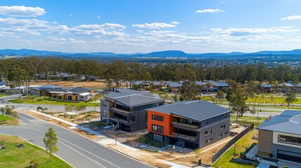 Modern Residential Area with Scenic Landscape