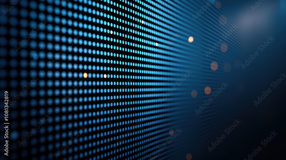 Poster abstract blue background with digital grid patterns, providing a tech-focused look.