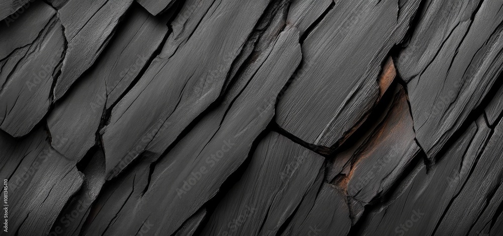 Poster exploring the intricate textures and patterns of charred wood surfaces in nature