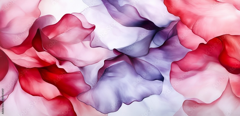 Poster captivating flow of colorful petals in elegant abstract design