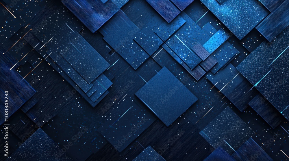 Poster dark blue digital background with data-inspired lines, suitable for tech visuals.